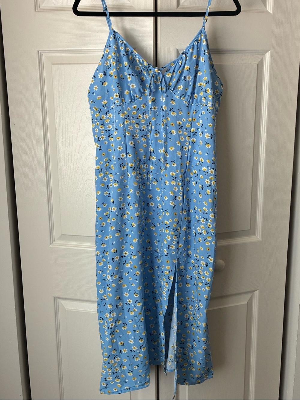 Light Blue Daisy Print Slip Dress